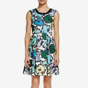 Plenty By Tracy Reese Floral Dress with Bejeweled Neckline